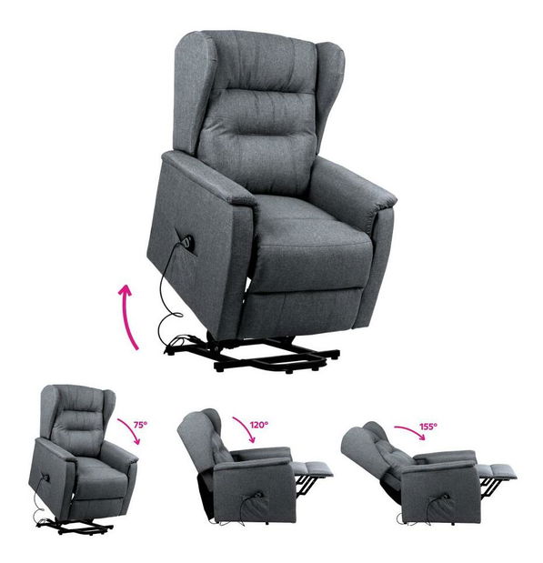 Polohovací křeslo Demuestra (světle šedá)