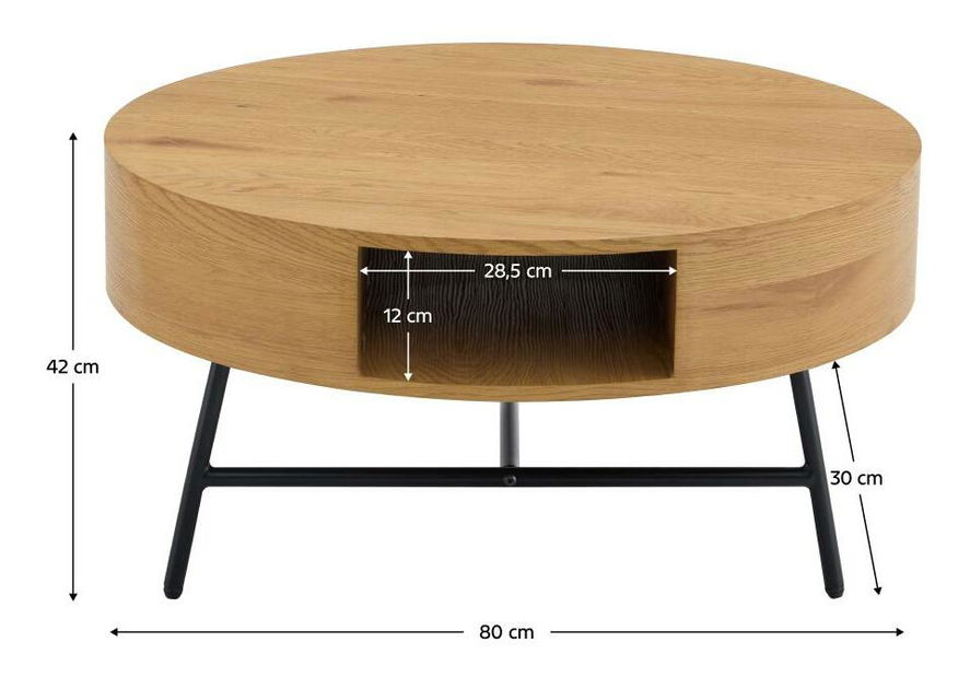 Konferenční stolek Turin (dub + černá)