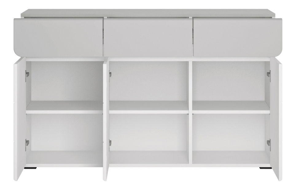 Komoda Albunus K01 (bílá alpská + lesk šedý)