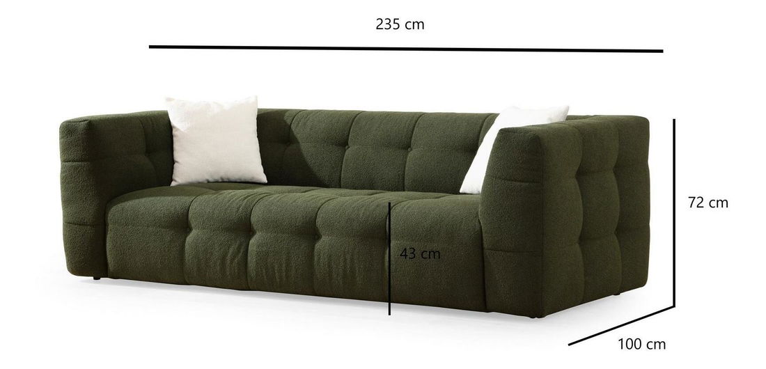 Pohovka trojsedačka Cadellona (zelená)