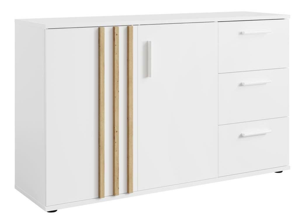 Komoda Tullin 3 (bílá + dub artisan)