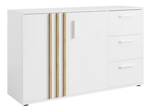 Komoda Tullin 3 (bílá + dub artisan)