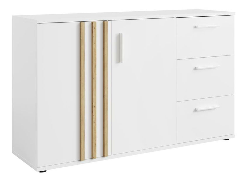 Komoda Tullin 3 (bílá + dub artisan)