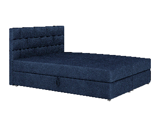 Boxspring postel 140x200 cm Waller (tmavě modrá) (s roštem a matrací)