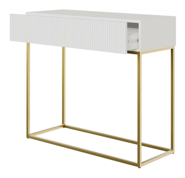 Konzolový stolek Vertigo V4 (bílá + zlatá)