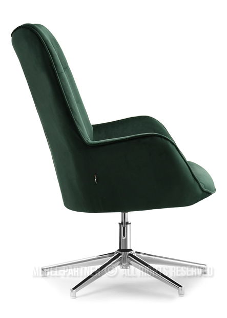 Křeslo Truni (zelená + chromová)