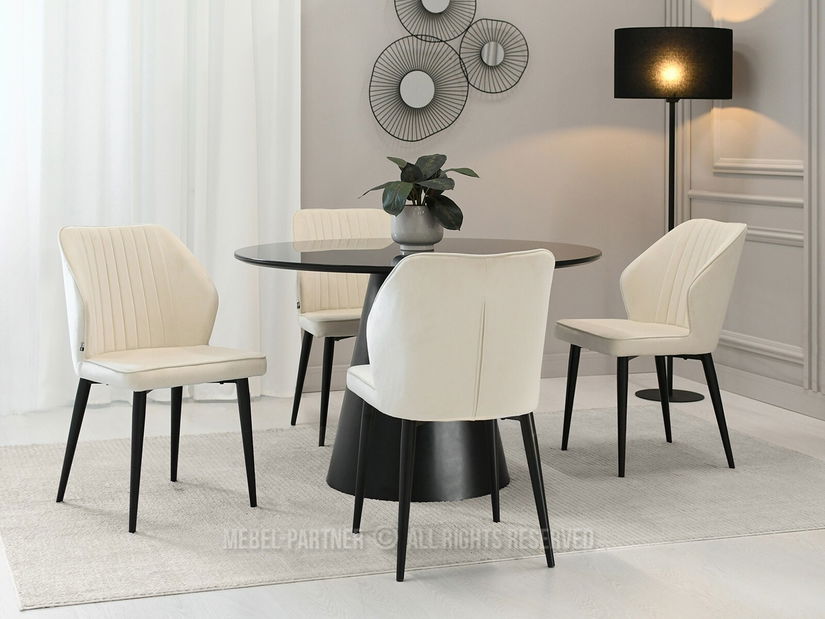 Židle Greta K (krémová + černá)