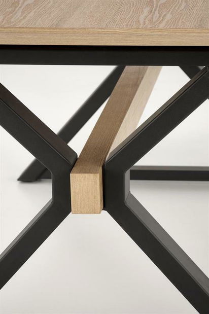 Jídelní stůl Hendry (dub + černá) (pro 8 a více osob)