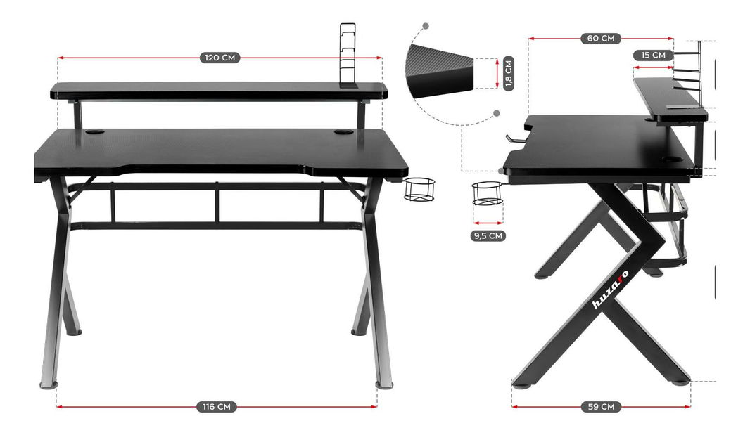 PC stolek Hyperion 5.0 (černá)