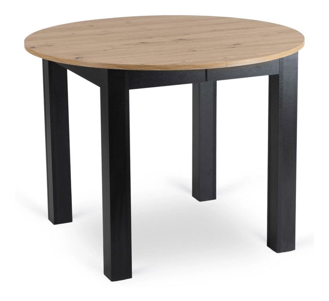 Jídelní set Hungaro (dub artisan + černá + béžová) (pro 4 osoby)