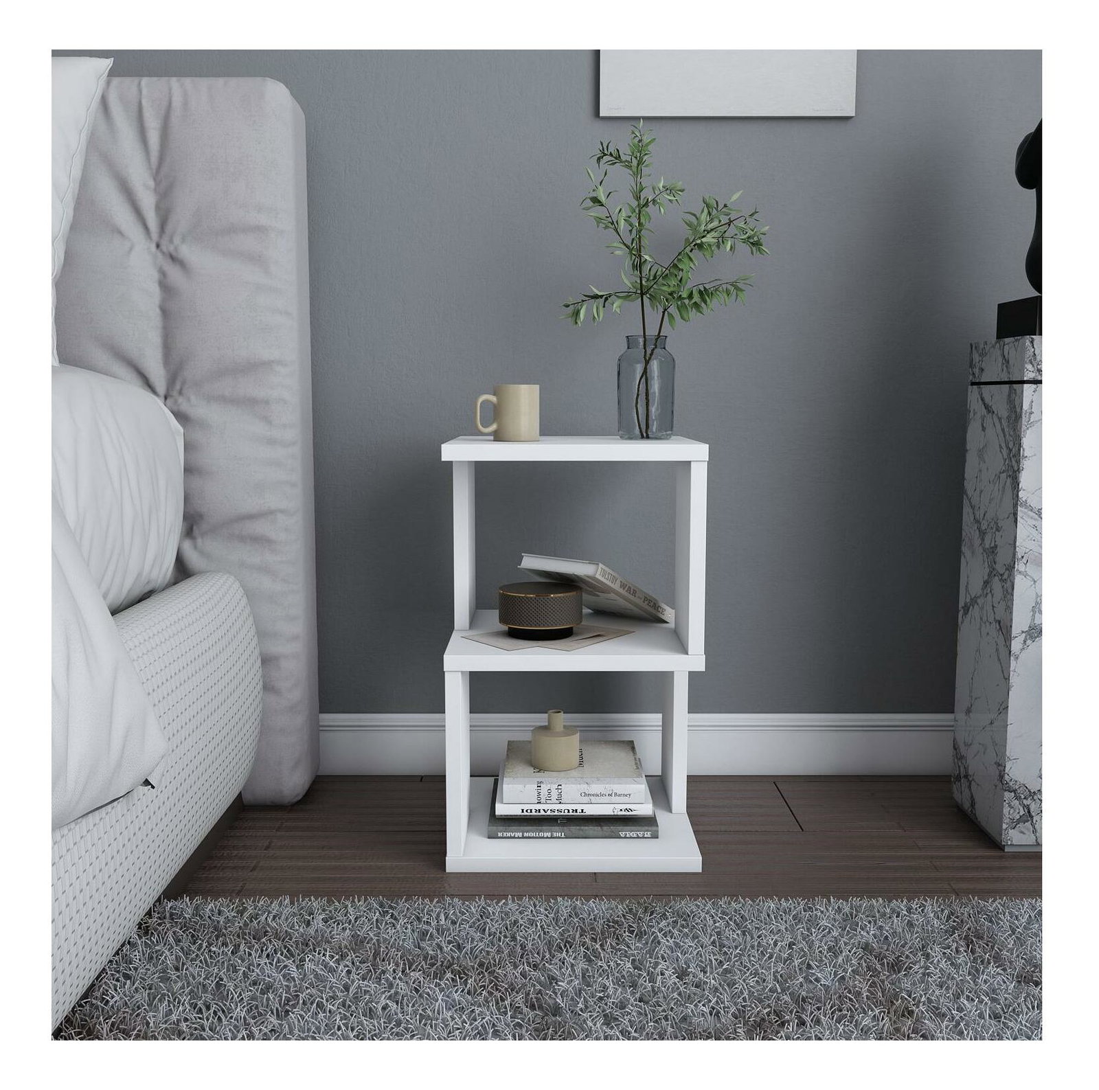 Noční stolek Caramello (bílá)