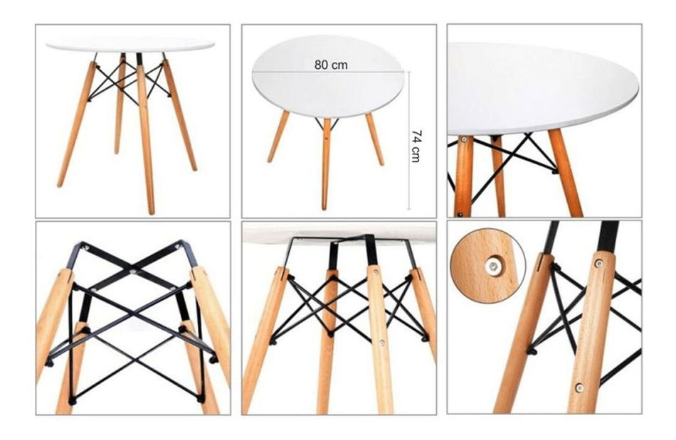 Jídelní stůl Gamin (bílá + buk) (pro 2 osoby)