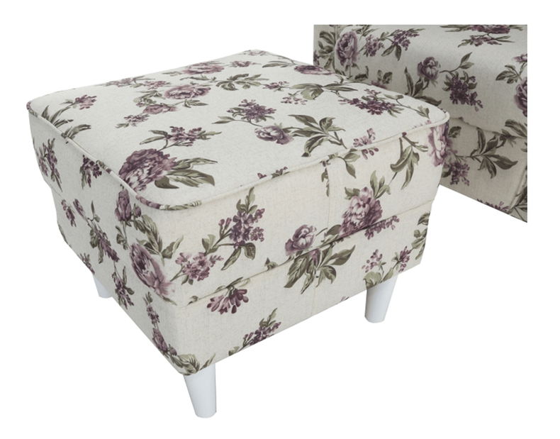 Křeslo ušák s taburetem Aevo rose 18