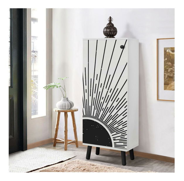 Botník (skříňka na boty) Beside 35 (bílá + černá)