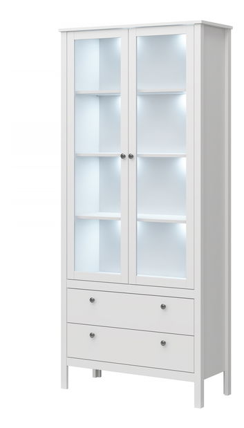 Vitrína Olna 2W2S (bílá)