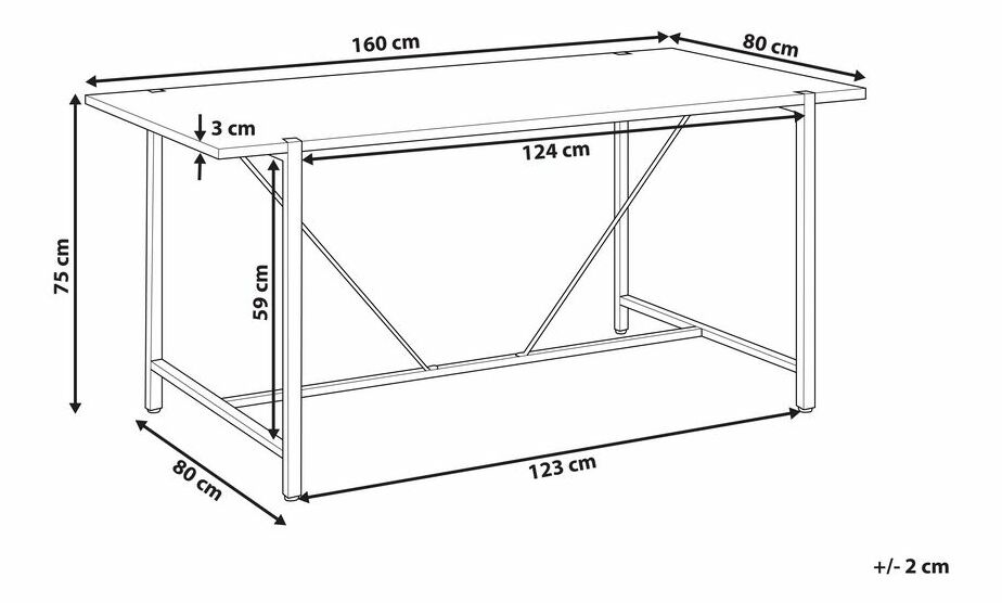 Jídelní stůl Sarajane (tmavé dřevo) (pro 6 osob)