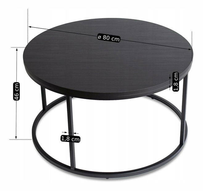 Konferenční stolek Aparentar Max (černá)