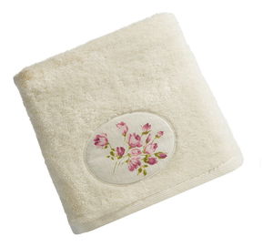 Ručník 140x70 cm Garden 202 (krémová + růžová) (3 ks)