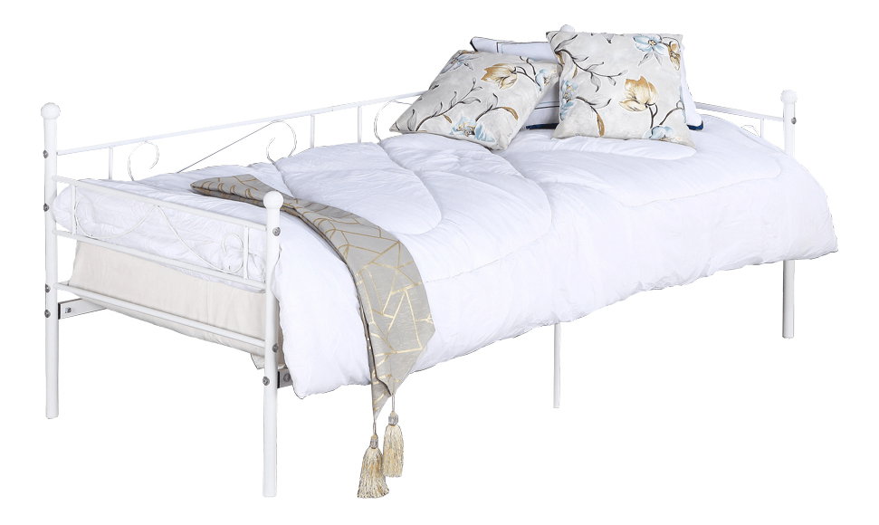 Jednolůžková postel 90 cm Rossa (s roštem) (bílá)