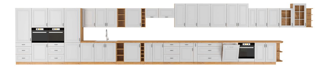 Dvířka na vestavěnou myčku Sheila ZM 570 x 446 (dub artisan + bilá) *bazar
