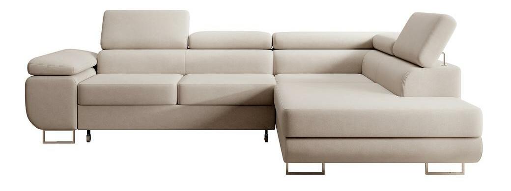 Rohová sedací souprava Stiletto (P) (béžová + stříbrná)