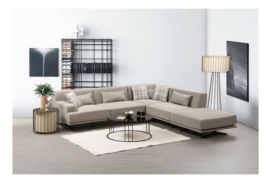 Rohová sedačka Bentelona (L) (béžová + černá)