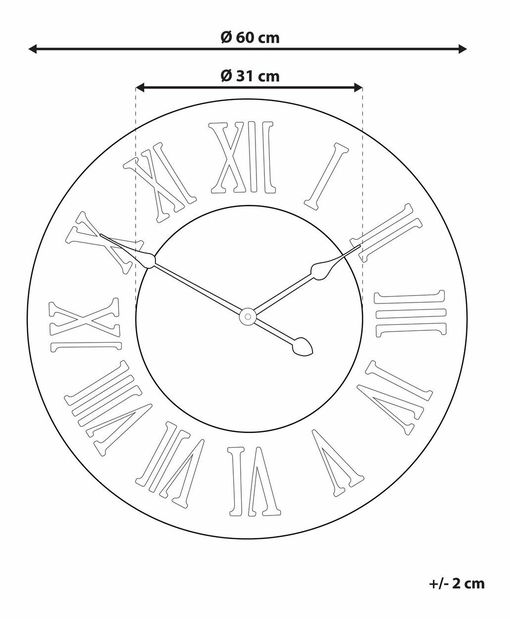 Nástěnné hodiny ø 60 cm Cubio (tmavé dřevo)