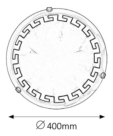 Stropní svítidlo Etrusco 7649 (rýžové kamenné sklo + hnědá + bronzové úchytky)