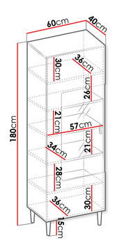 Vitrína Sarlana 1D (černá)