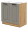 Dolní kuchyňská skříňka pod dřez Lucid 80 ZL 2F BB (dub artisan + claygrey)