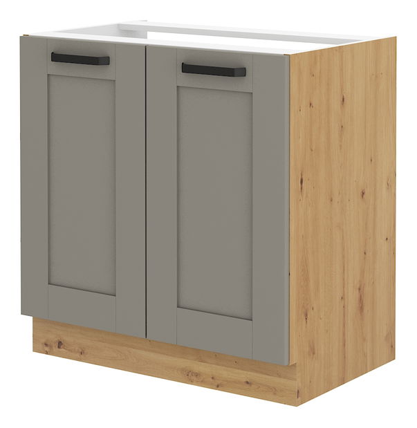 Dolní kuchyňská skříňka pod dřez Lucid 80 ZL 2F BB (dub artisan + claygrey)