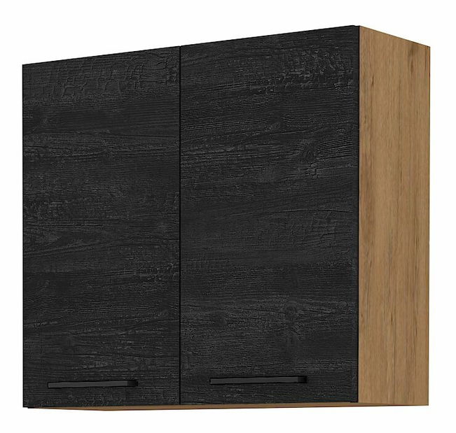 Horní kuchyňská skříňka Virion 80 G 72 2F (dub lancelot + tmavé dřevo)