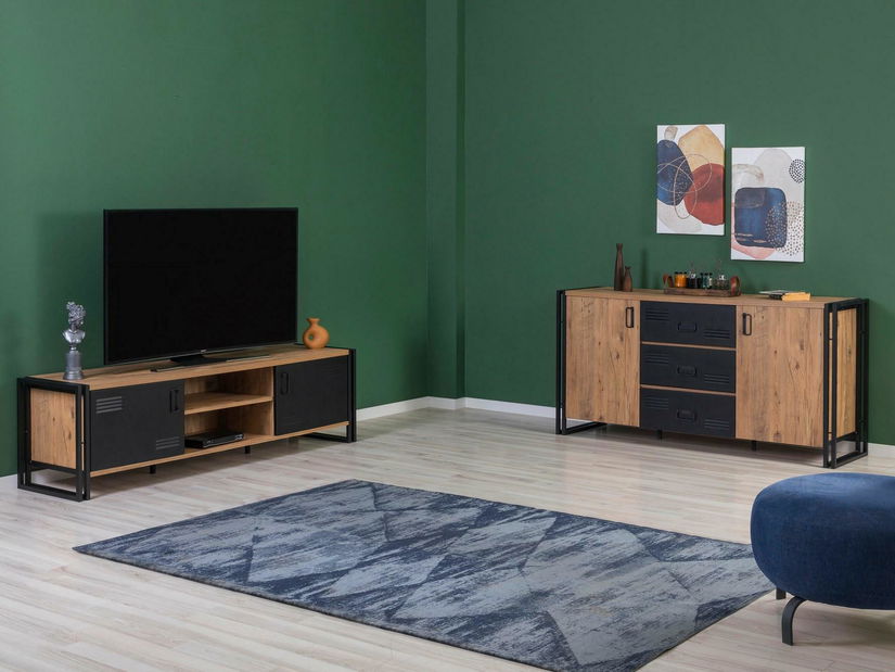 Souprava nábytku do obývacího pokoje Cosmopolitan 22 (atlantická borovice + černá)