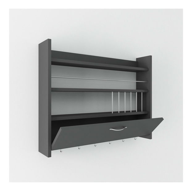 Kuchyňská police Lobino (antracit)