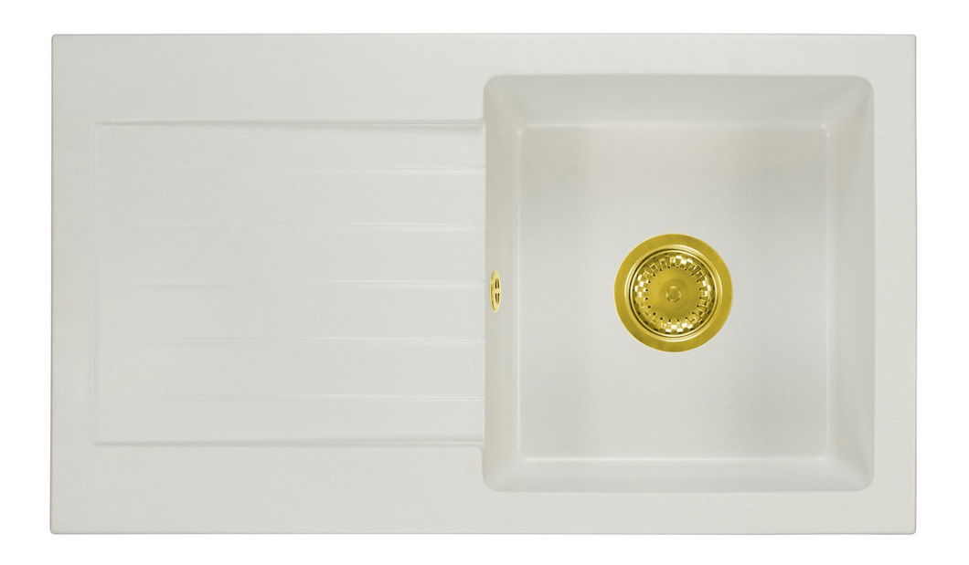 Kuchyňský dřez Lemmion (bílá) (s 1 otvorem pro baterii) (L)