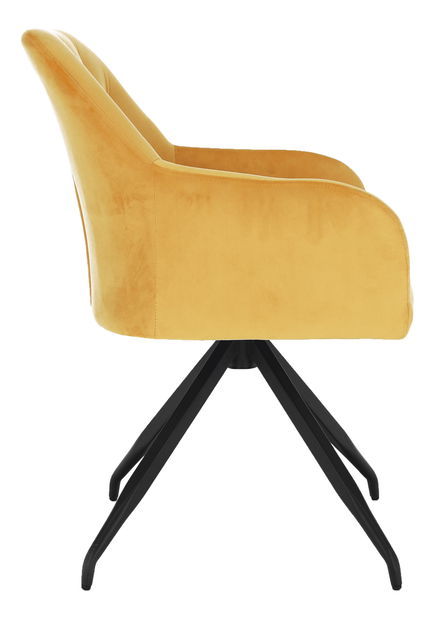 Designové otočné křeslo Vavien (hořčicová)