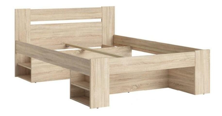 Manželská postel 160 cm BRW Nepo Plus 14 (dub sonoma) (bez roštu)