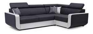 Rohová sedačka Enriko (tmavě šedá + bílá) (P)