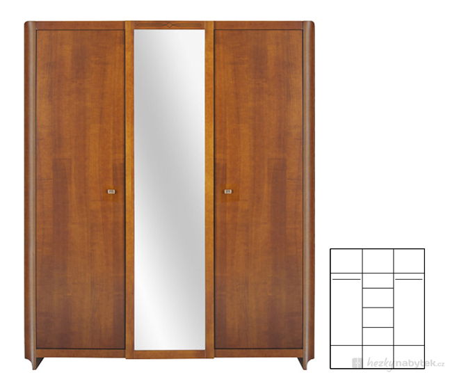 Šatní skříň BRW Alevil SZF3D