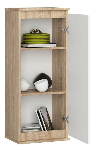 Závěsná skříňka Wren II (dub sonoma + bílá)