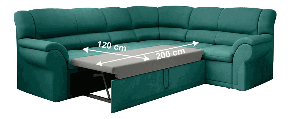 Rohová sedačka Kenfast (smaragdová) (P)