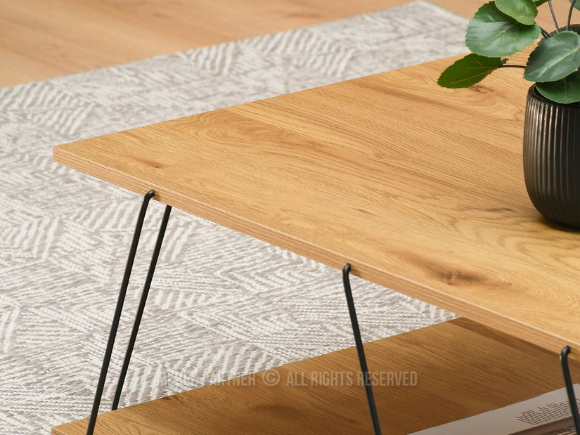 Konferenční stolek Haika (dub + černá)