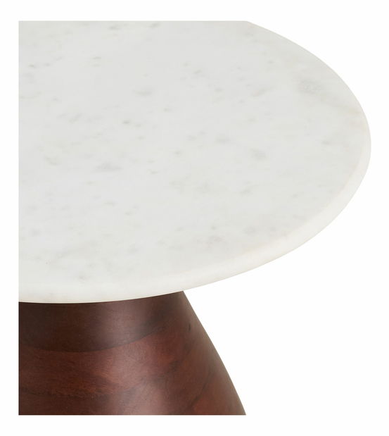 Příruční stolek Hnemira 2 (bílá + tmavě hnědá)