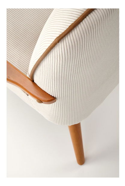 Relaxační křeslo Particia (světlobéžová + ořech světlý)