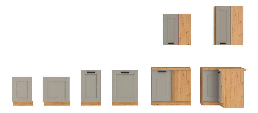 Dvířka na vestavnou myčku nádobí Lucid ZM 596 x 713 (dub artisan + claygrey) *výprodej