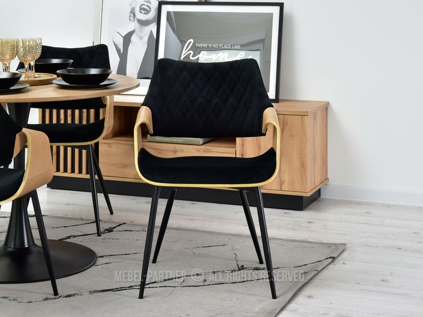 Židle Rolf K (dub černý + černá)