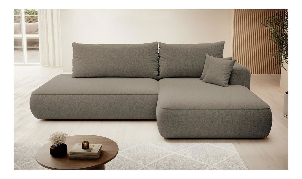 Rohová sedací souprava Fergie (P) (světlobéžová + černá)