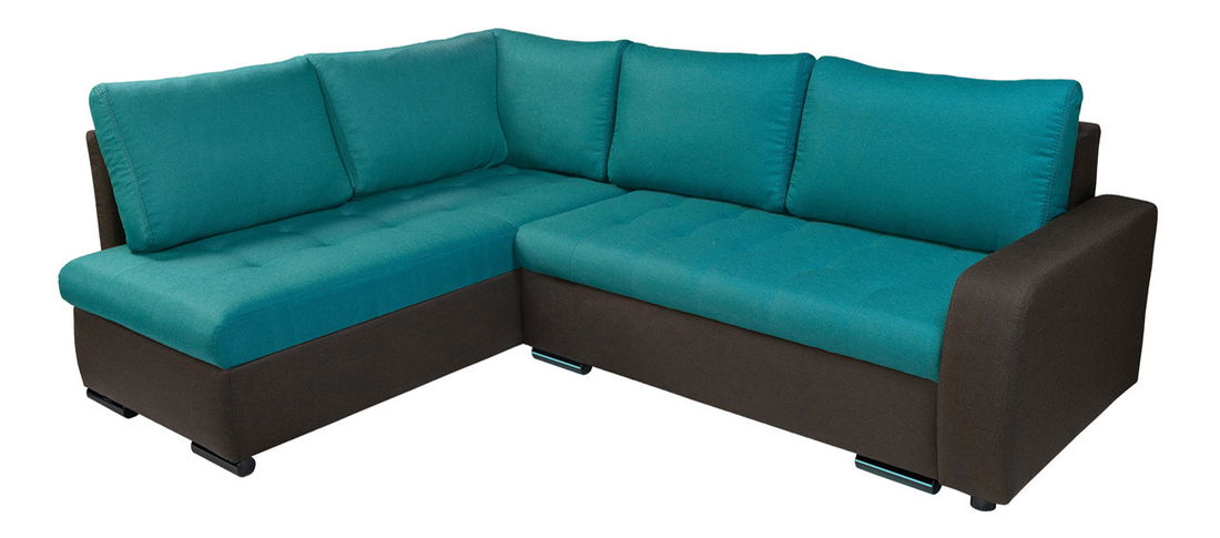 Rohová sedací souprava BRW Olimp Lux 3DL.RECBKMU LED šedá/tyrkysová (L) (s osvětlením)