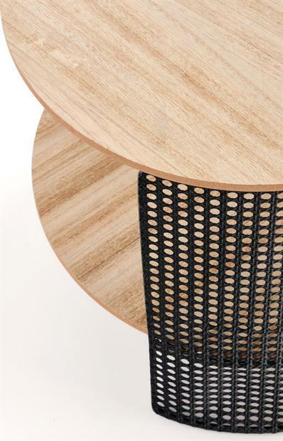 Konferenční stolek Tran (přirodně dřevo + černá)