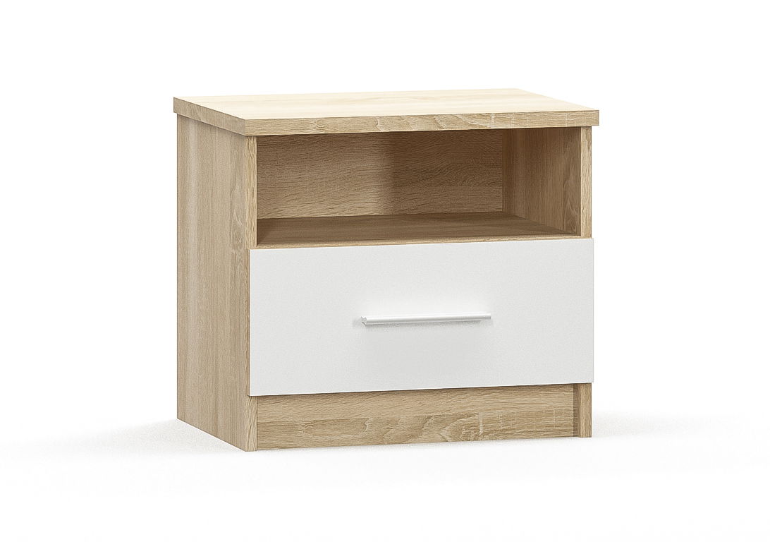 Noční stolek Marlon (dub sonoma + bíla) (2 ks.)